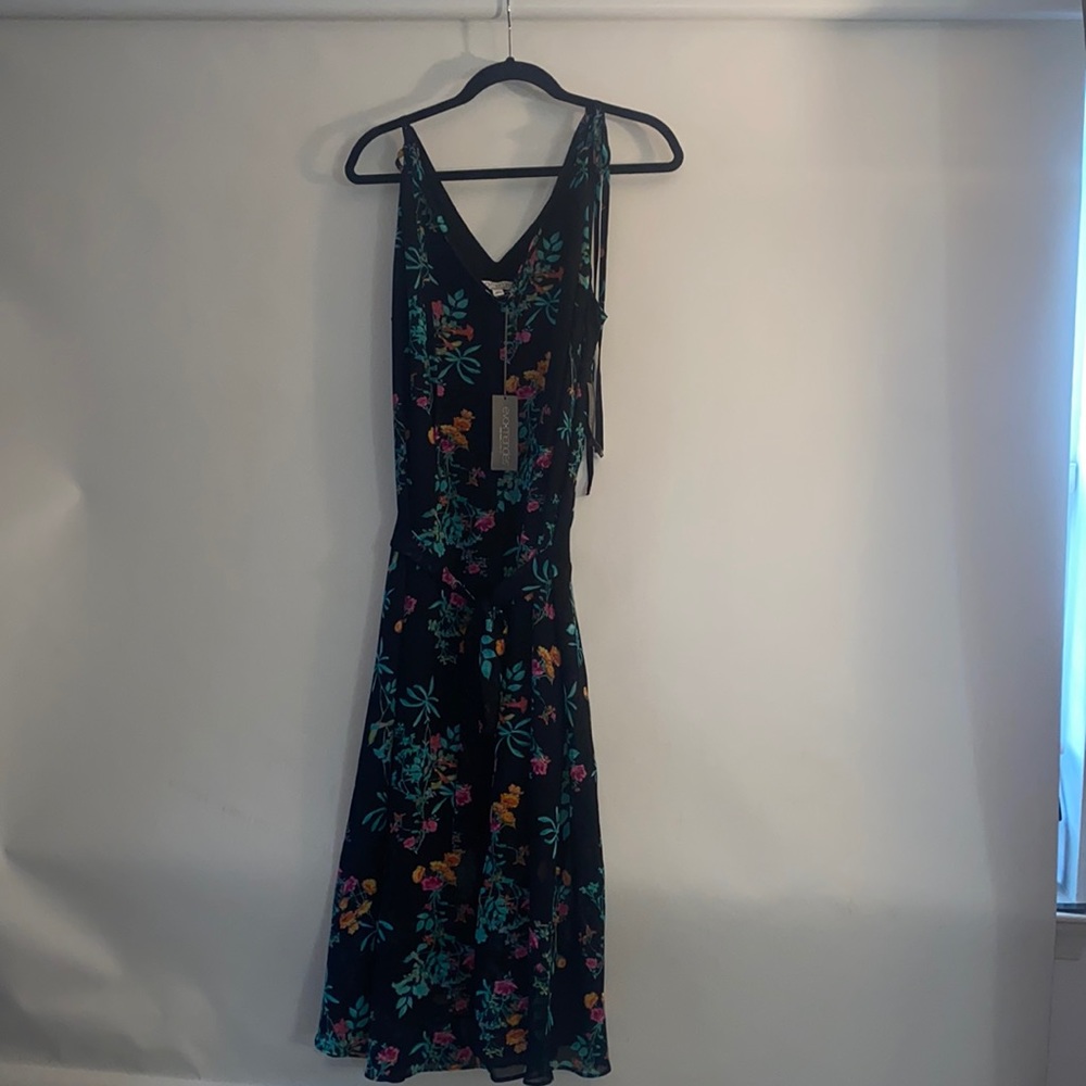 Black with floral print dress